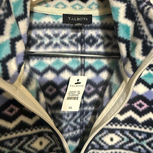 Talbots Patterned Blue Women's Jacket - Picture 5 of 6